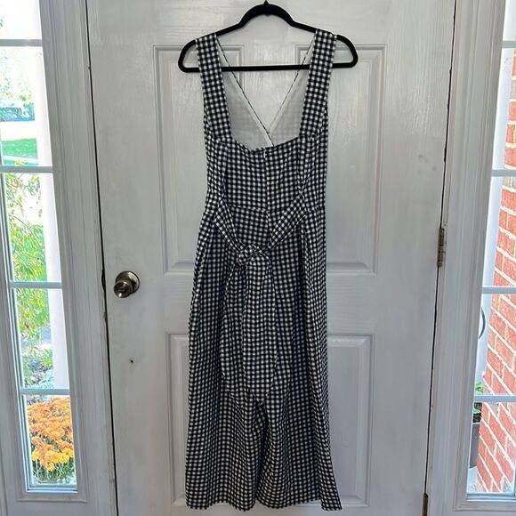 Banana republic women’s petite large black & white checked Wide leg Romper NWT - Picture 8 of 14